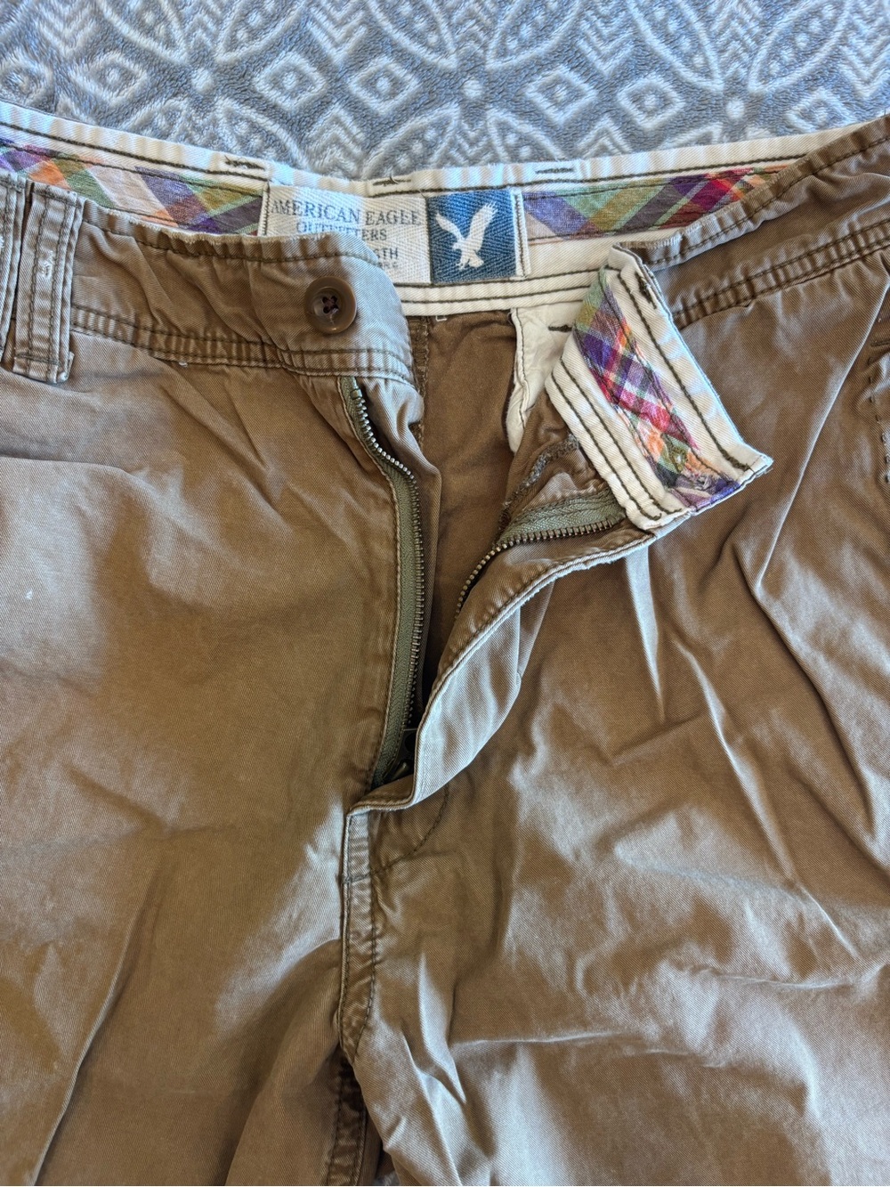 American Eagle Outfitters Tan Brown Classic Chino Shorts Longer Length 34 - Picture 4 of 5